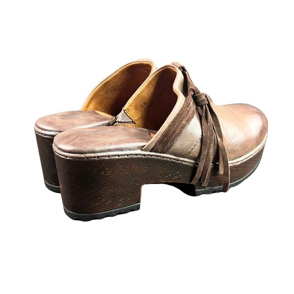B.O.C. Womens Brown Leather Block Heel Platform Mule Clogs Shoes US sz 8 EUC - Picture 7 of 12
